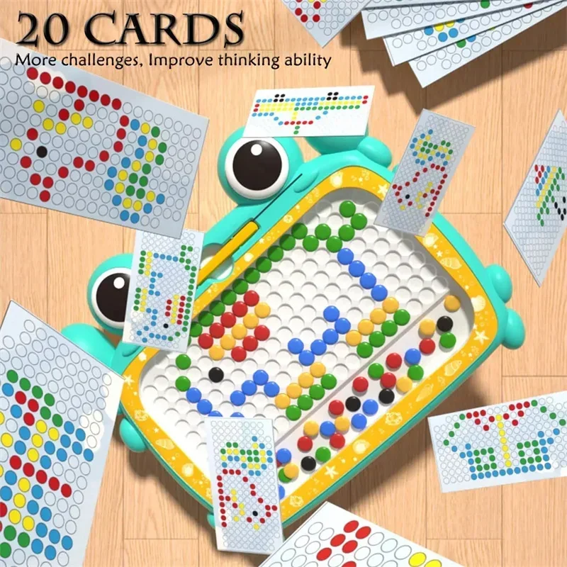 Children Magnetic Drawing Board Toy For Kids Doodle Board with Magnet Beads and Pen Cute Frog Montessori Toys Gift