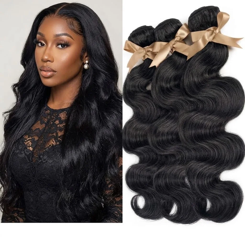 Human Hair 30 32 34Inch Bundles Human Hair Brazilian 3 4 Water Wave Bundles Body Wave Human Hair Extensions Body Wave Bundles