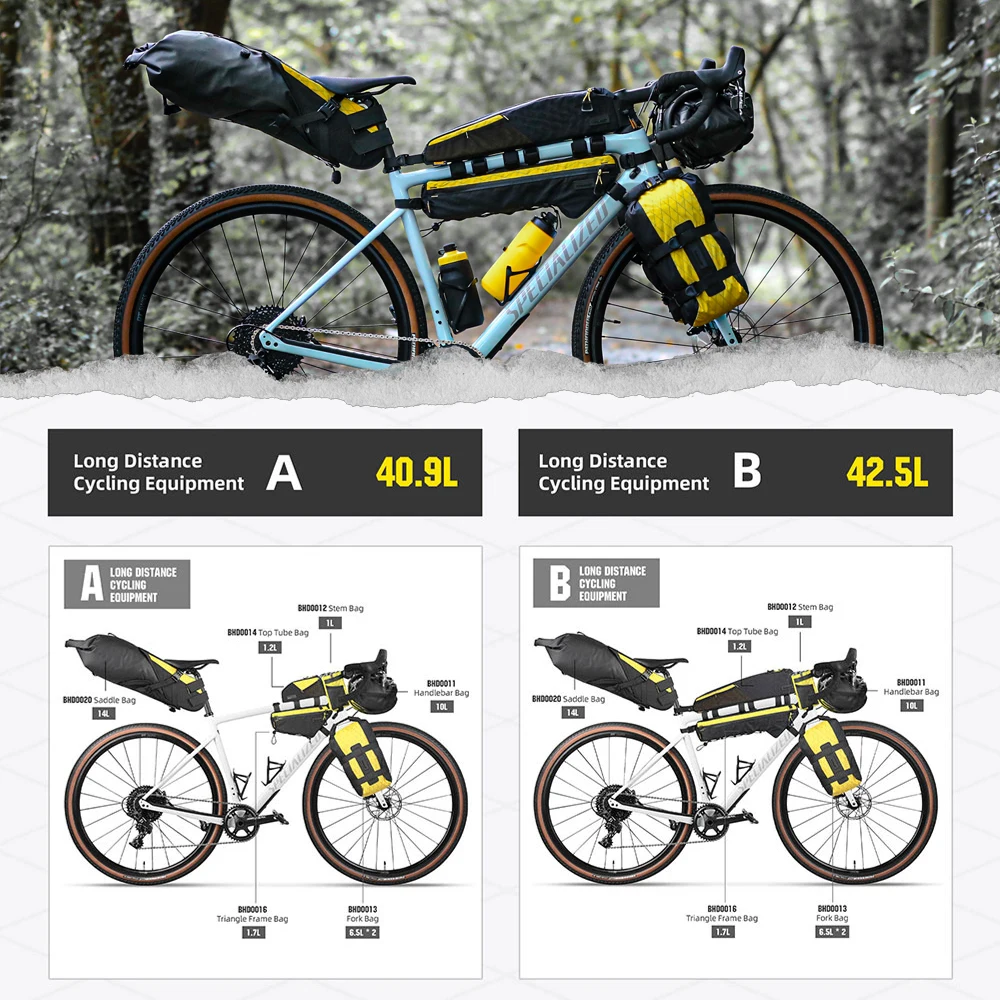Rhinowalk Bike Bag Bag Splashproof Bicycle Handlebar Front Top/Bottom Tube Bag Bikepacking Wilderness Series 1 Piece Sale
