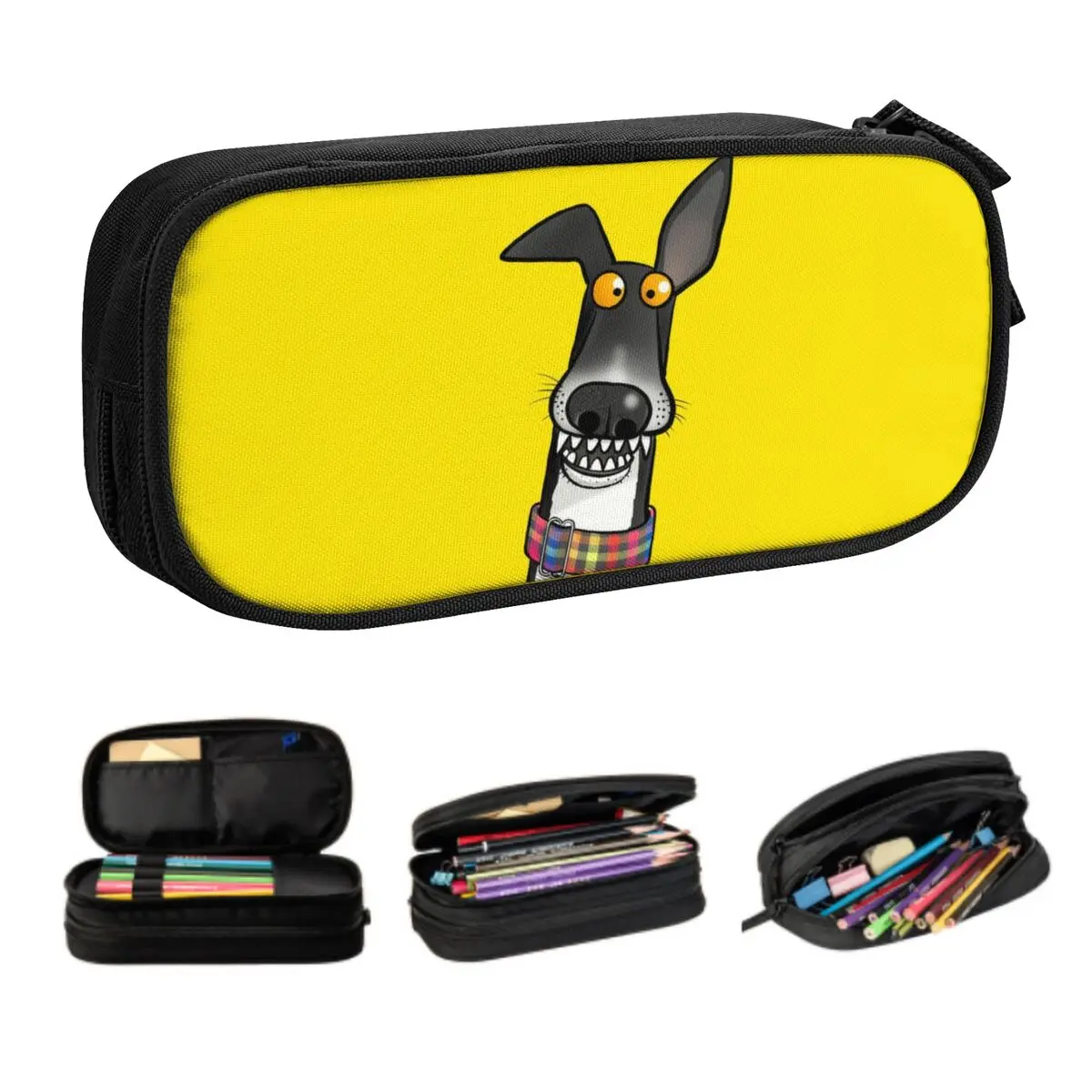 

Милый борзый уиппет борзая собака милый пенал для мальчиков и девочек большой пенал для хранения студентов канцелярские принадлежности