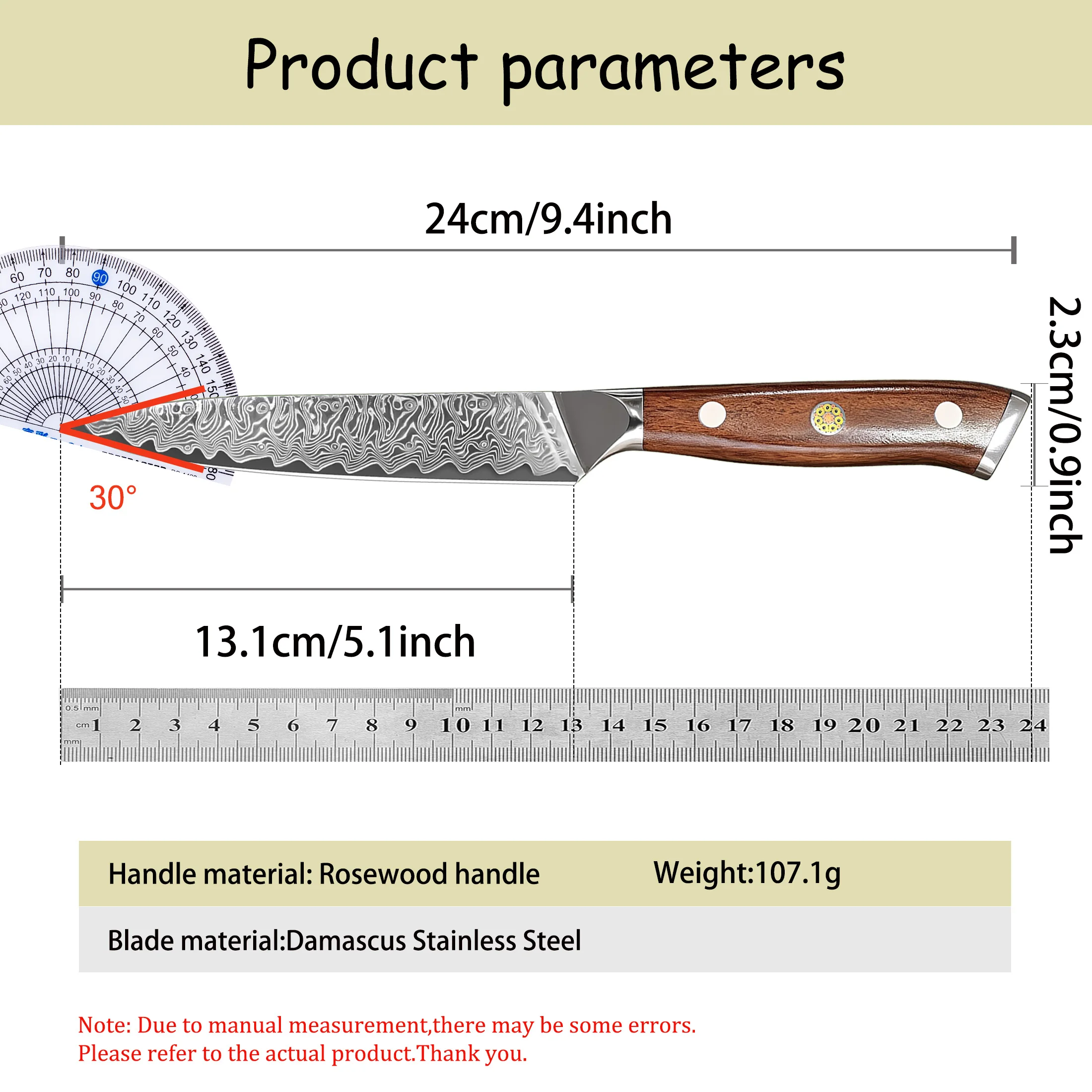 High Quality Sharp Damascus Steel Cleaver Knife Universal Knife Slicing Knife Fruit Vegetable Knife  Chef Kitchen Cooking Tools