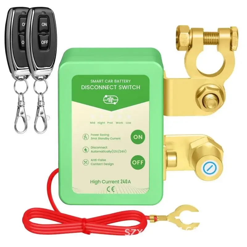 12V Kill Switch for Car Remote Battery Disconnect Switch Smart Voltage Car Battery Kill for Vehicle Rv Atv Truck Boat with Led