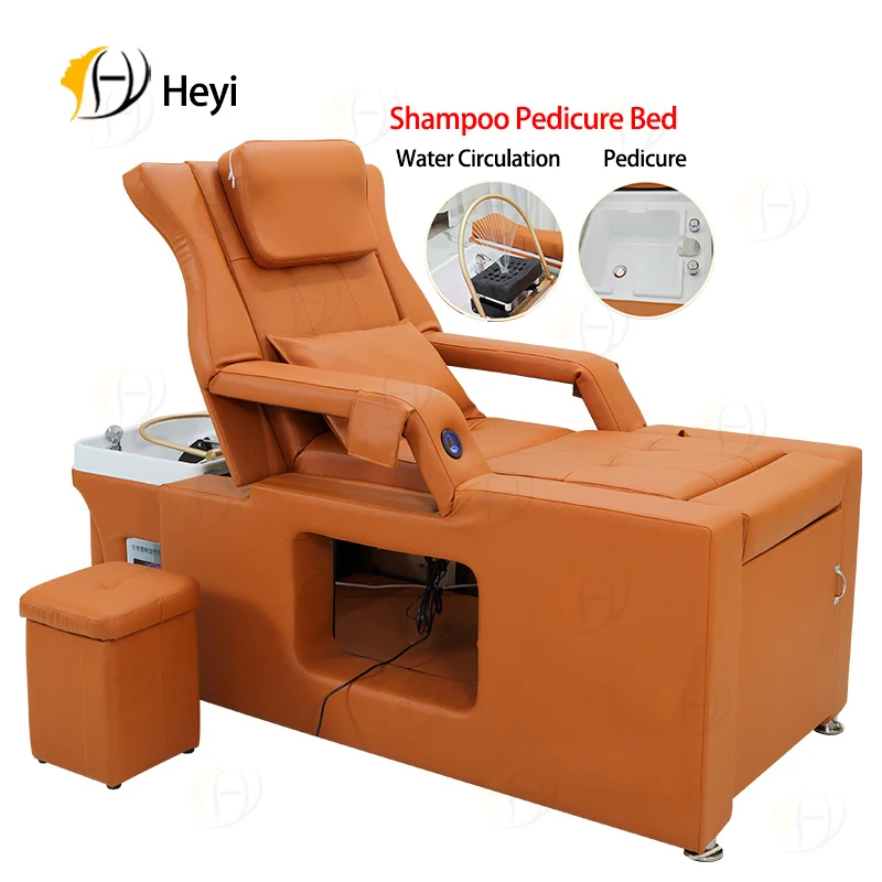 

Salon Furniture Shampoo Chair with Ceramic Bowl Sink for Beauty Salon and Barber Shop