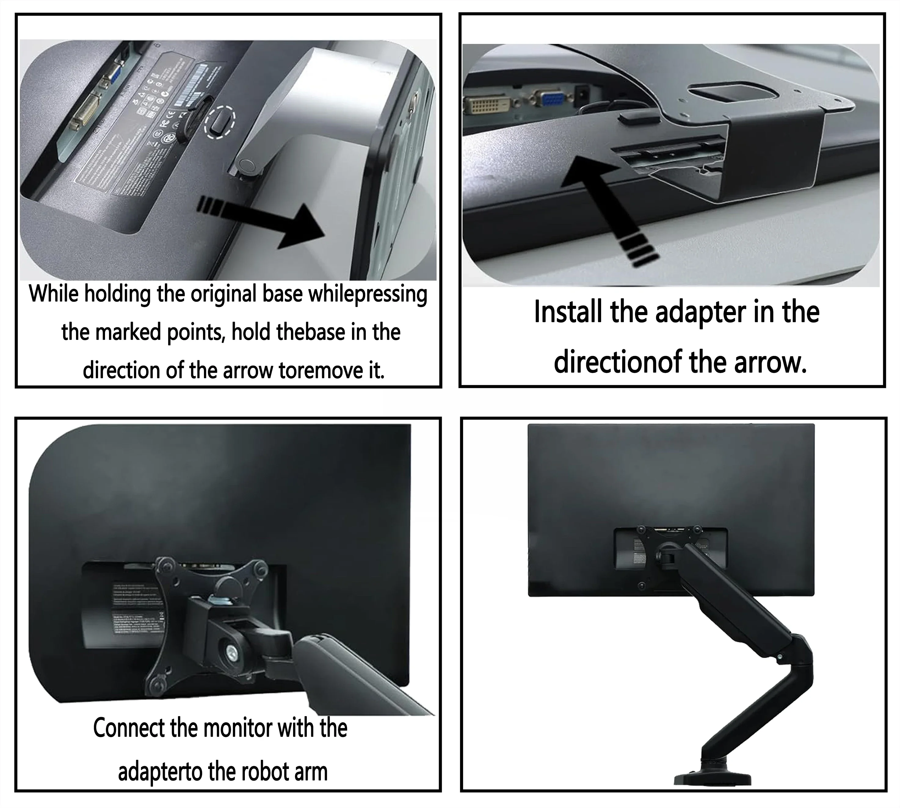VESA Mount Adapter for Dell S Series S2340M S2240L S2340L S2440L S2240M Monitor Bracket Mounts to Stand / Arm / Desk Mount view 2