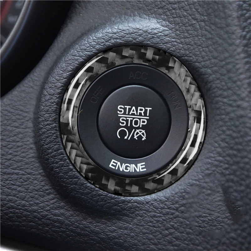 

Carbon Fiber Stickers Engine Start / Stop Circle Cover Trim Car Interior Accessories For Dodge Charge 2011 2012 2013 2014