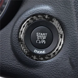 Carbon Fiber Stickers Engine Start / Stop Circle Cover Trim Car Interior Accessories For Dodge Charge 2011-2014