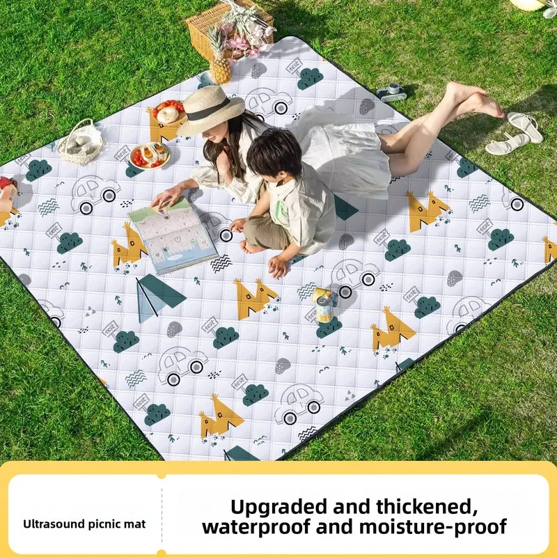 New Large Thick Picnic Blanket Waterproof‑proof Rainproof Portable Outdoor Camping Spring Picnic Beach Tr