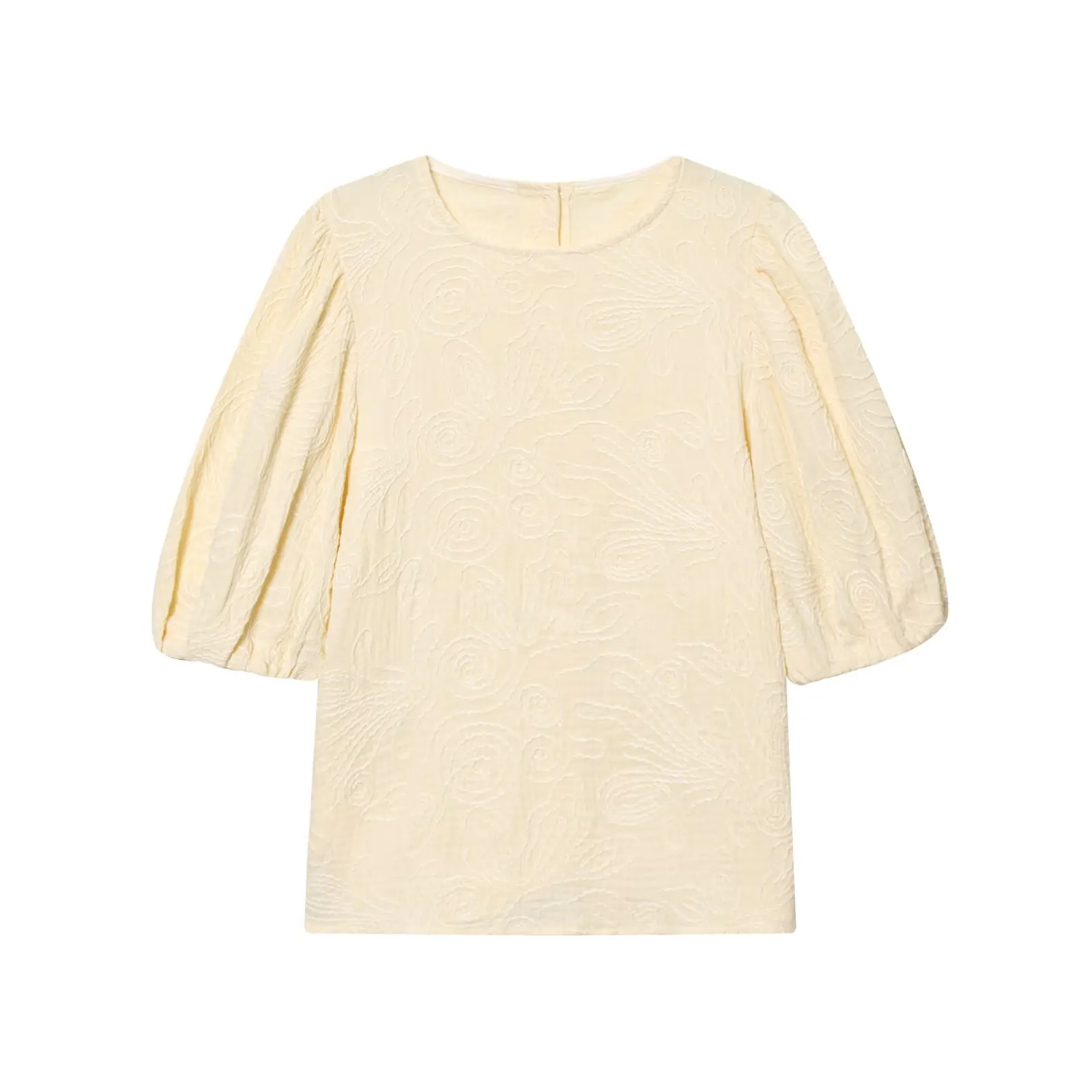 Withered Round Neck Bubble Sleeve Shirt+button Up Wide Leg Pants For Women Woman Clothes Women's Pants And Trousers