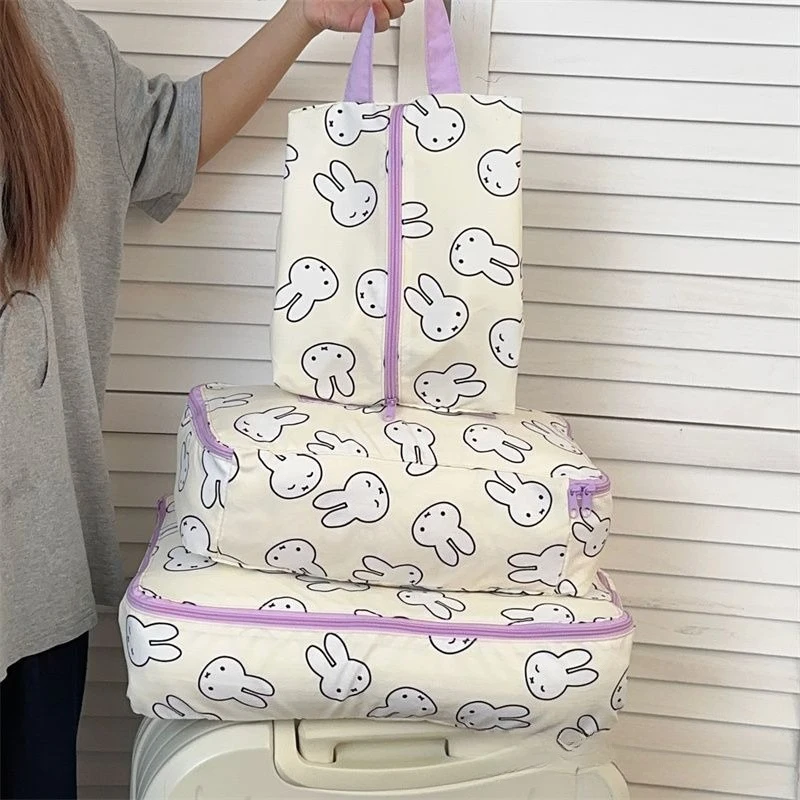 Miffy Aufbewahrungstasche, Reise-Kosmetik-Aufbewahrungstasche mit Reißverschluss, multifunktionale Organisationstaschen, große Kapazität, wasserdichte Aufbewahrungstasche