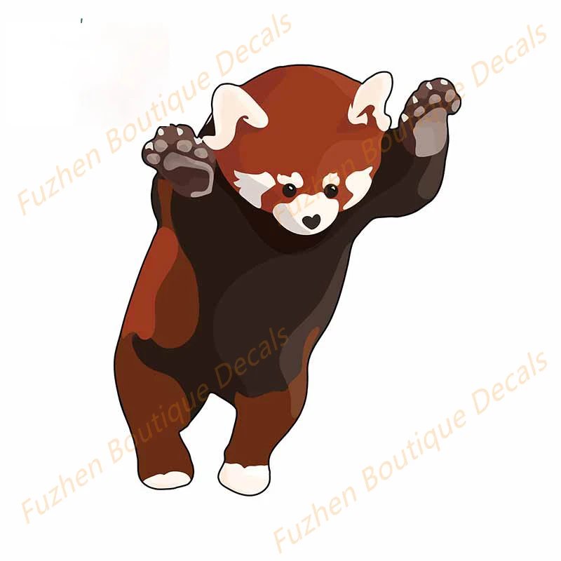 FUYOOHI Boutique Decals Exterior Accessories for Red Panda Excited Decal Anime Waterproof Creative Snowboard Fine Car Stickers