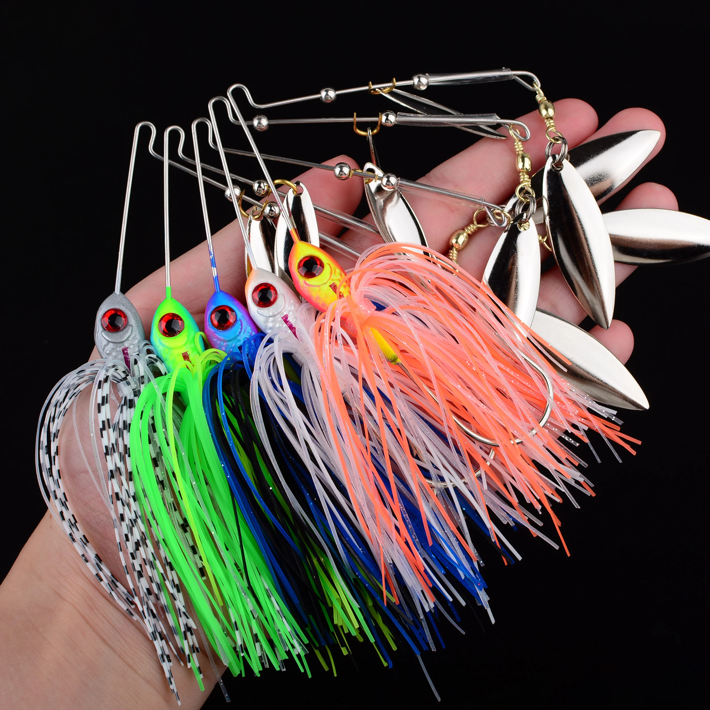 1 señuelo de pesca tipo spinnerbait de 16.5G/21G, chatterbait, blade jig, dancer, buzzbait, wobbler, chatterbait para pesca de lubina, lucio y pesca con mosca.