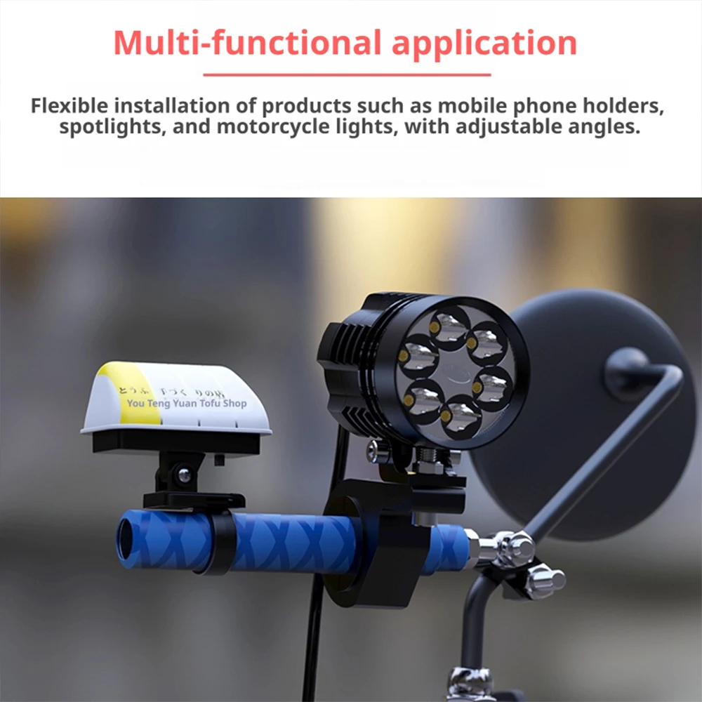Motorcycle Mirror Base Extension Rod M8 M10 14CM Handlebar Expand Bracket for Phone Holder Spotlight Dash Cam Mount