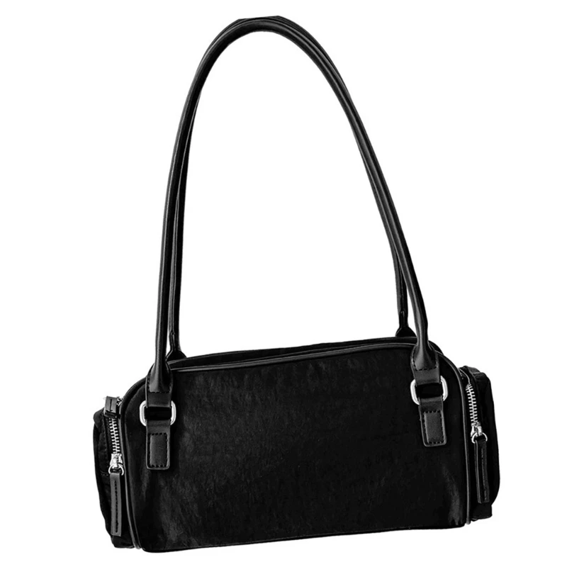 Frauen Unterarm Tasche Einfache Achsel Tasche Nylon Schulter Tasche Handtasche für Arbeit E74B