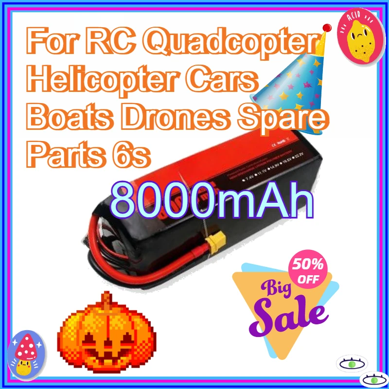

Rechargeable Battery 8000mAh High-Quality for RC Quadcopter Helicopter Cars Boats Drones Spare Parts 6s