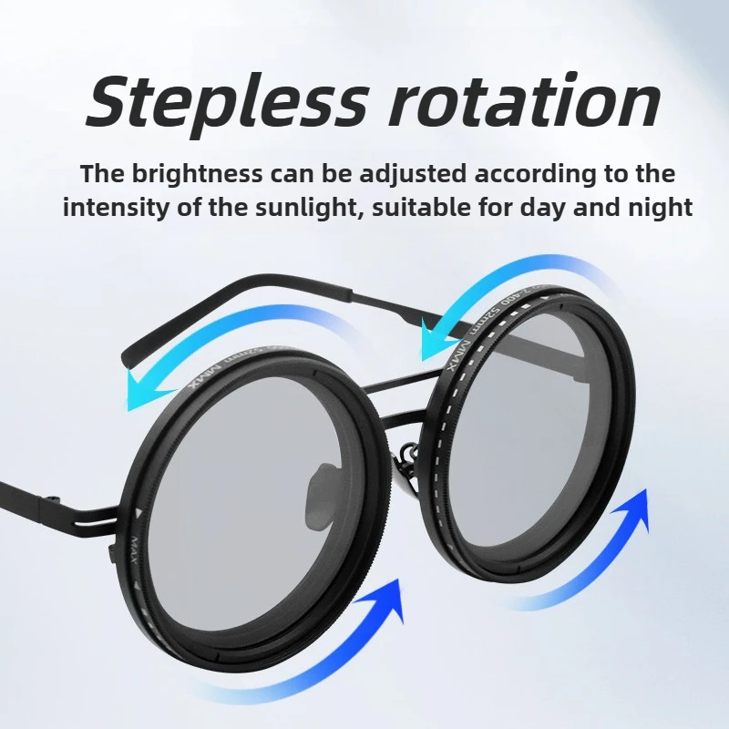 

Регулируемые солнцезащитные очки с 1-9 передачами, закругленные поляризационные очки с линзами с фильтром ND, очки ручной работы в стиле ретро, унисекс, винтажный стиль