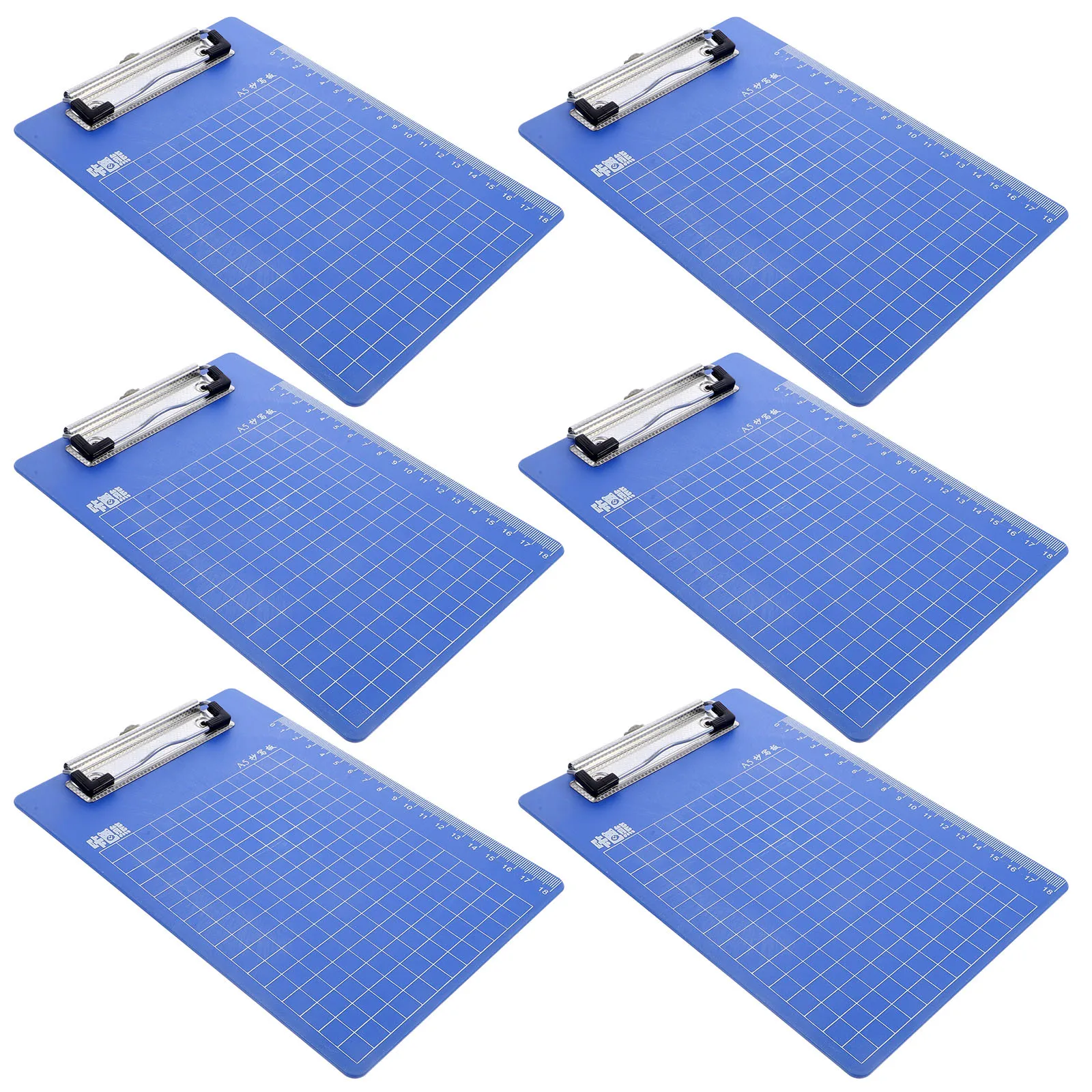 6-個-a5-カラフルなプラスチッククリップボード定規機能軽量ポータブル吊り下げループオフィス学校用