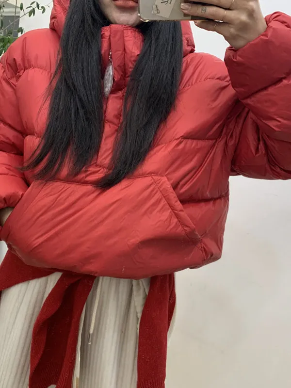 

Новое зимнее пальто с капюшоном и шнурком, женское шикарное свободное универсальное хлопковое пальто маленького размера, верхняя одежда Long Sve