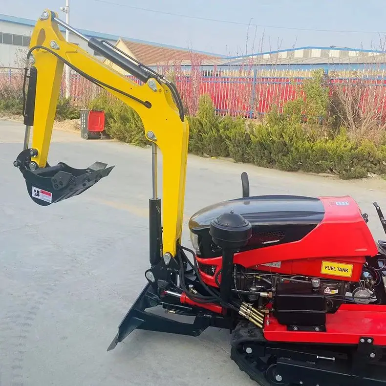 Customized Agricultural Mini Cultivator Tiller 22HP Crawler Tractor Multi-Functional with Excavator for Field Operations