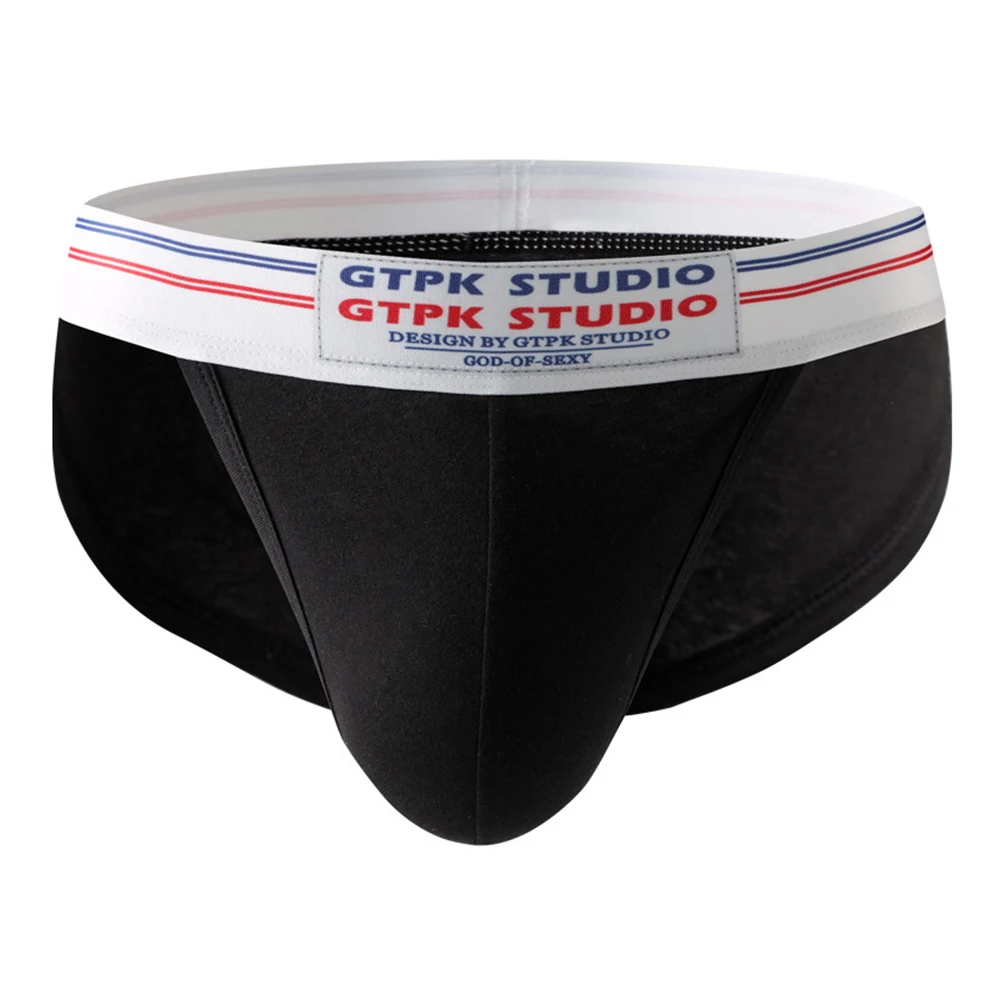 

Men Cotton Low Waist Briefs U Convex Pouch Underwear Panties High Fork Breathable Letter Print Underpant