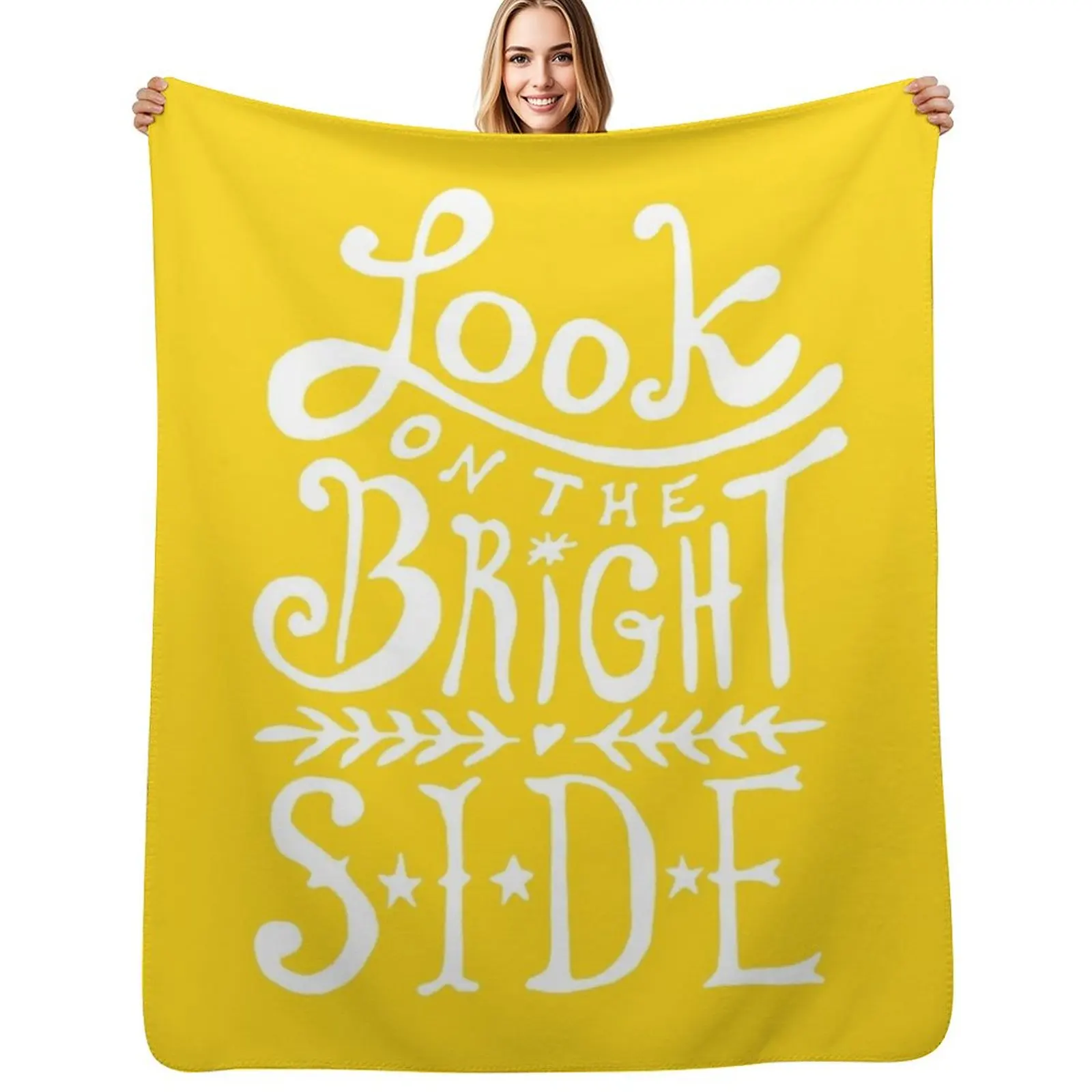 Look On The Bright Side Throw Blanket Bed covers Beach wednesday Baby Summer Beddings Flannel Fabric Blankets