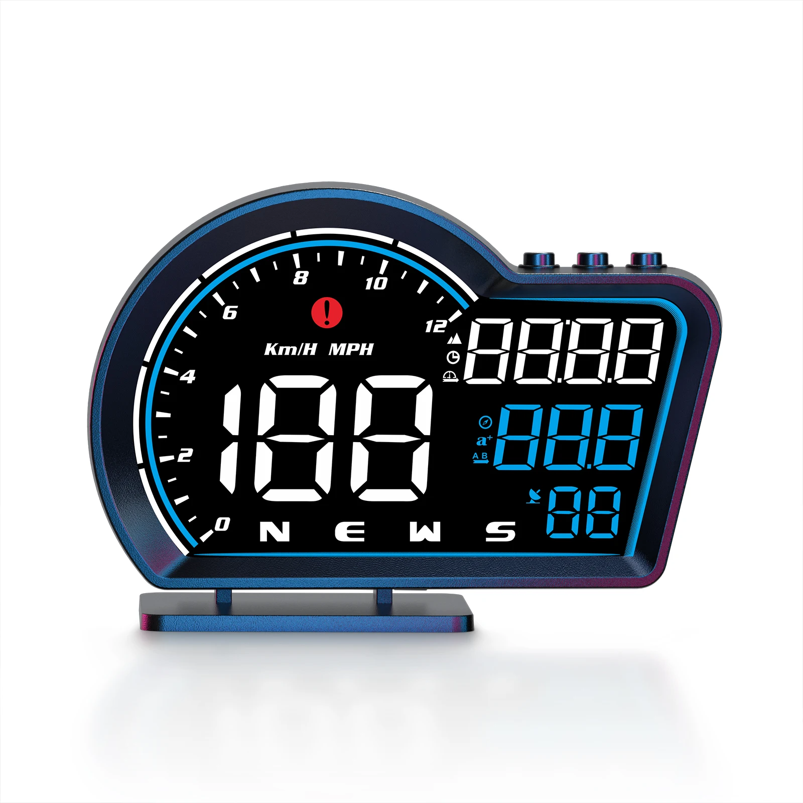 Universal Blue Car GPS Smart Gauge HUD G16 Head up Display Speedometer Projector With Compass Tripmeter Overspeed Alarm