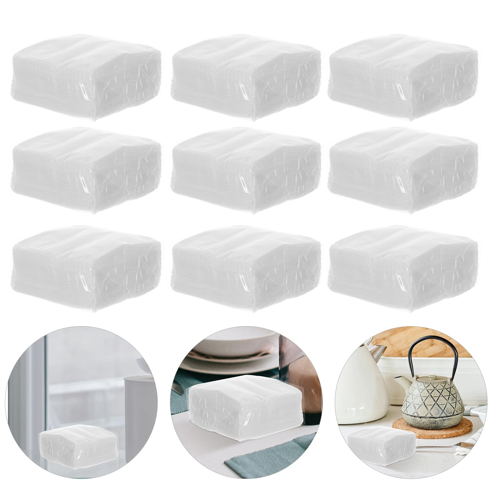 50pcs Thickened Facial Tissue Large White Paper Bulk Car Refill Mini Napkins Packing Wrapping Bulk White Restaurant Napkins