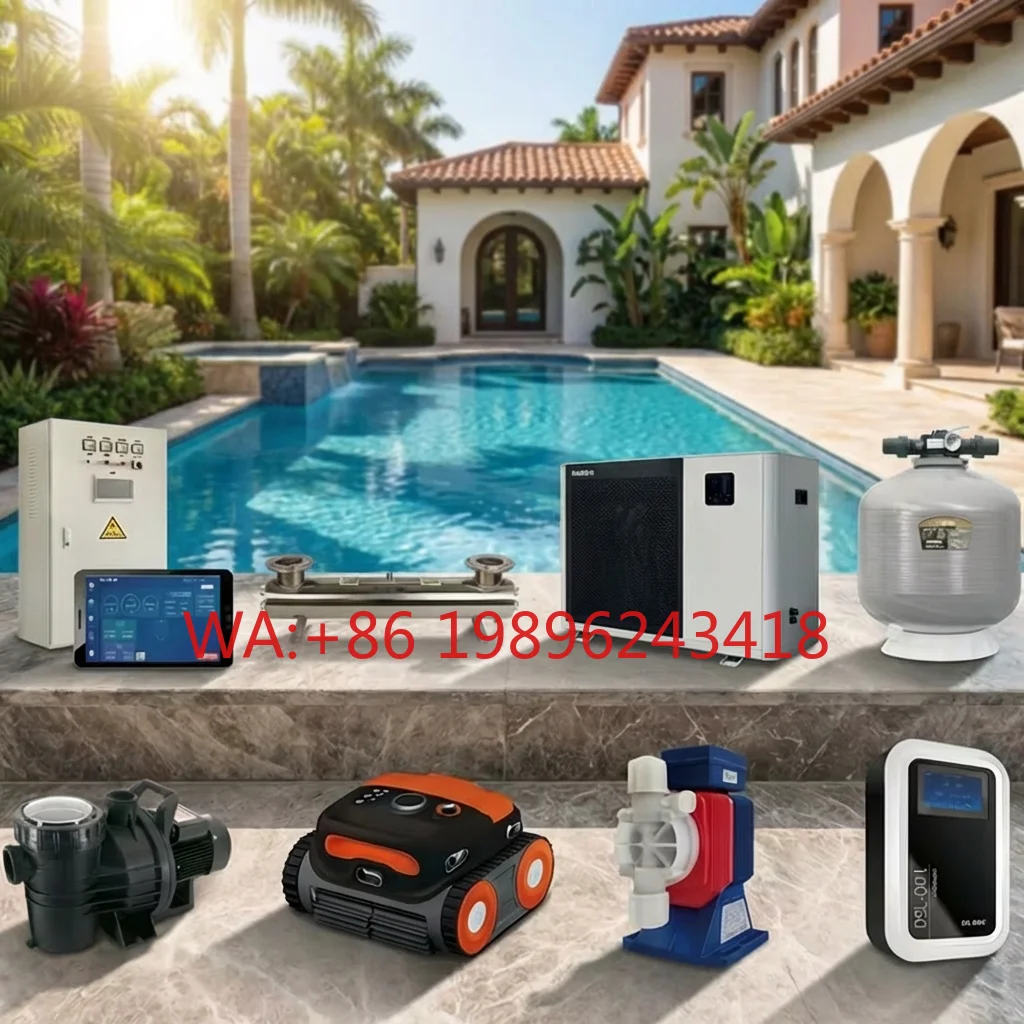

DSL Villa Swimming Pool Heating Water Treatment System Includes Heater Filter Pump & Smart Robot for Ground Inground Pools
