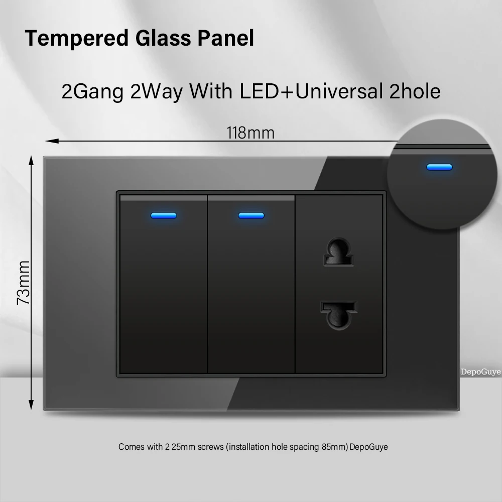 Variant: 2Gang LED 2hole