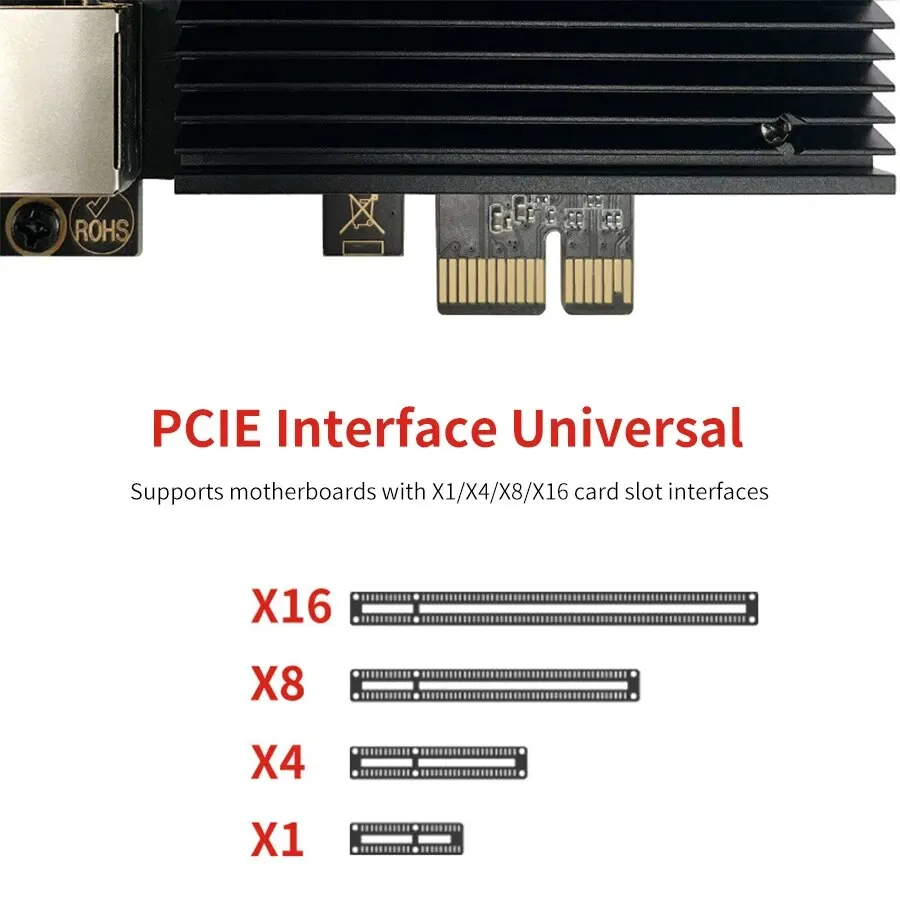 Ammtoo ชิป I226 Gigabit Ethernet 2พอร์ต PCI Express การ์ดเครือข่าย10/100/2500Mbps 2.5Gbps อะแดปเตอร์ LAN PCIe สำหรับพีซีปลายทาง