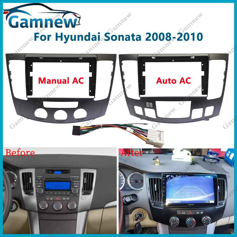 

Car 9 Inch Radio Fascia For HYUNDAI SONATA NF 2008 2009 2010 Frame Android 2Din MP5 Player Stereo Panel