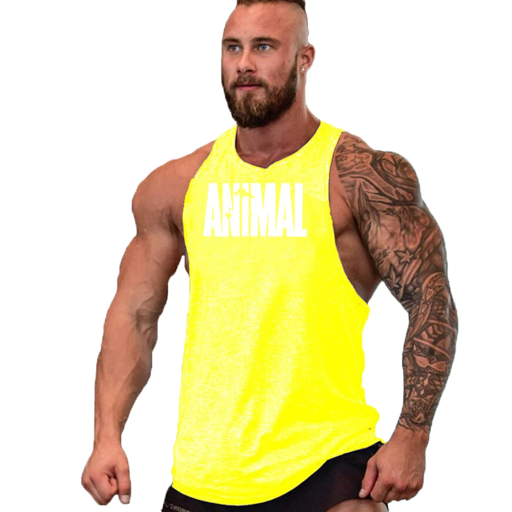 

Men's summer fitness and bodybuilding trend letter printed vest sleeveless fitness vest running exercise casual vest