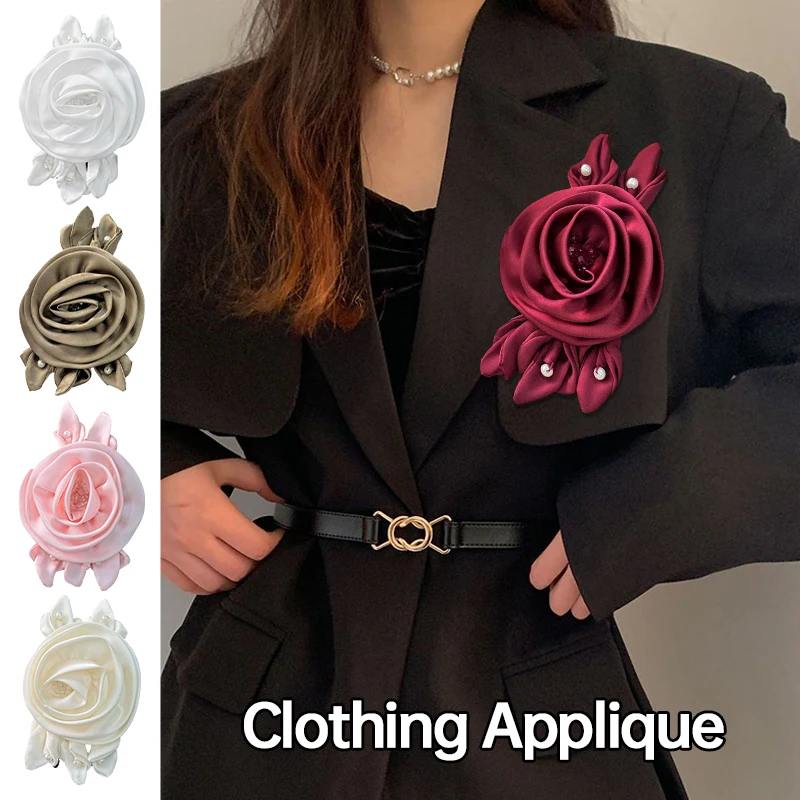 

Fabric Flower Brooches For Women Elegant Cloth Art Lapel Pins Wedding Party Corsage Clothing Jewelry Dress Shirt Diy Accessories