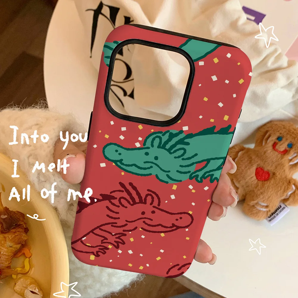 حافظة لهاتف آيفون 16 15 14 13 12 11 X XS XR XSMAX 7 8 Pro Max Plus غطاء فاخر بطبقة مزدوجة