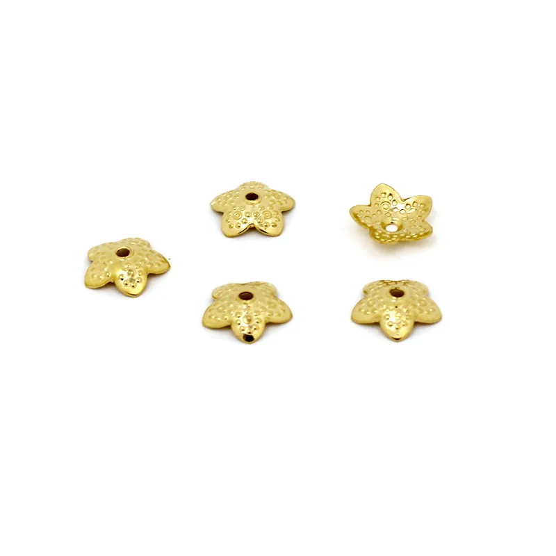 50pcs Stainless Steel Flower Bead Caps Gold Color 7mm 12mm Loose Spacer Bead Caps for Jewelry Making DIY Components Accessories view 4