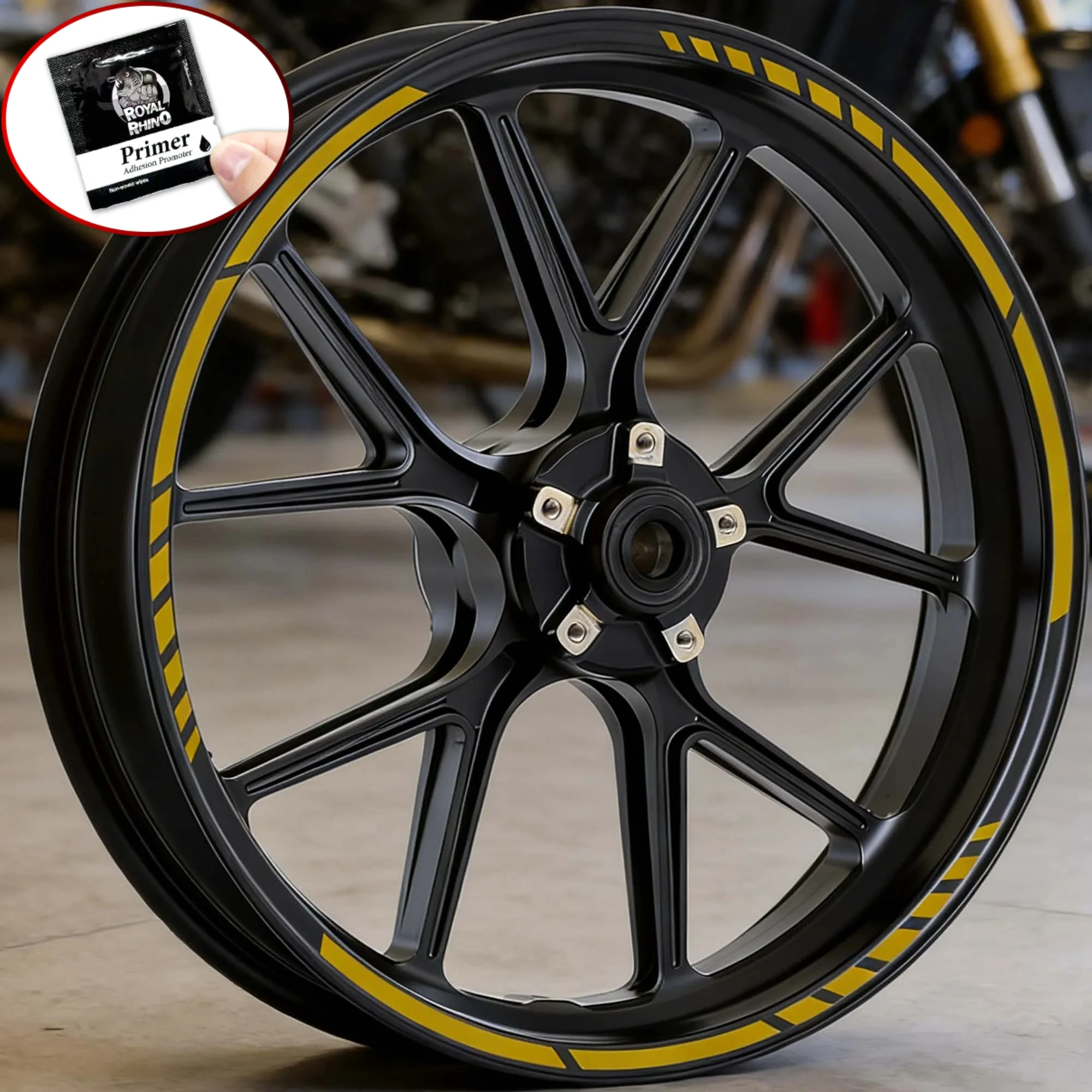 16PCS/1Set Racing Stripe voor 17-19inch Velgen Motorfiets Wiel Stickers Hub Vinyl Decals Waterdicht DIY Gemodificeerde Scooter decors