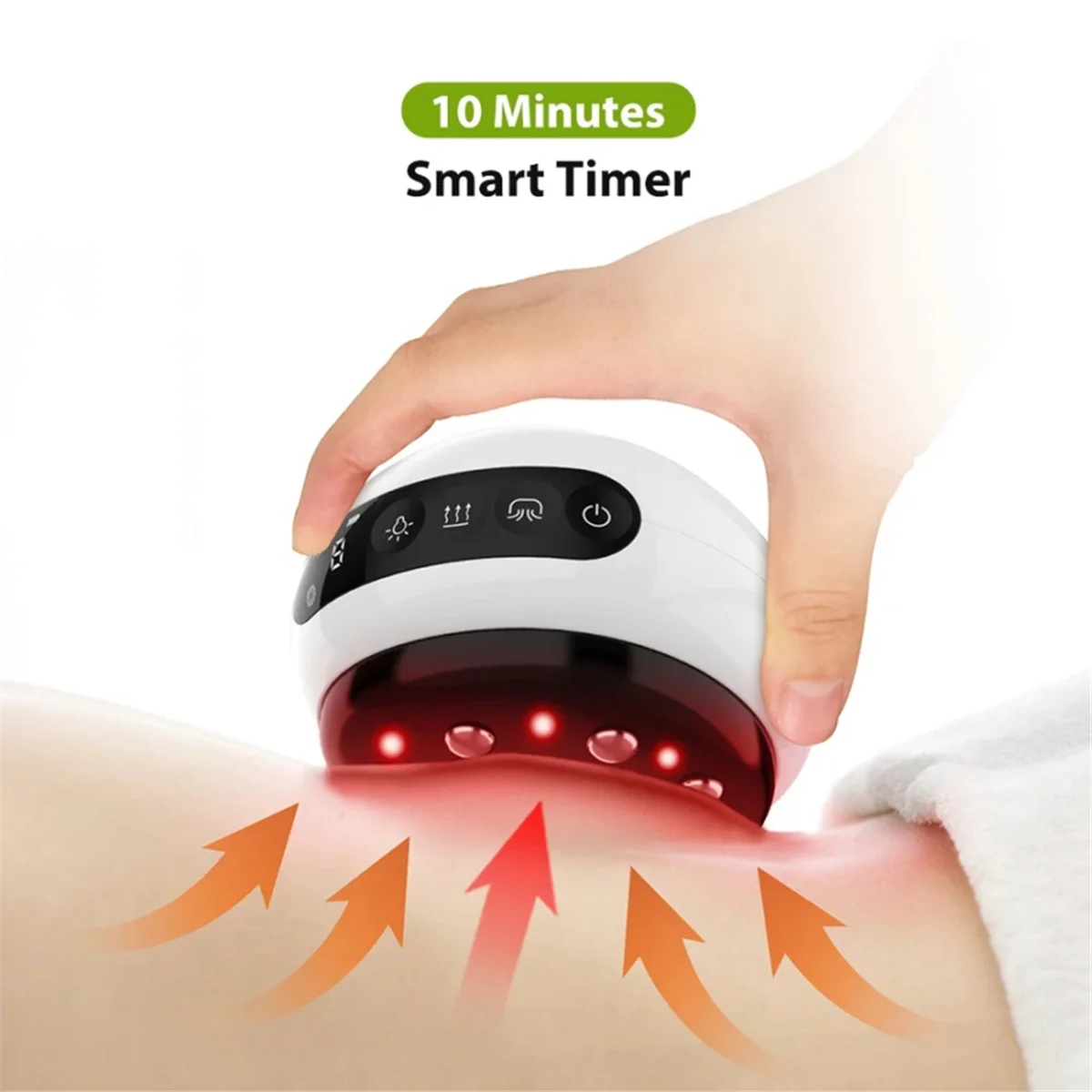 Electric Cupping Massage LCD Display Guasha Scraping EMS Body Massager Vacuum Cans Suction Cup IR Heating Fat Burner