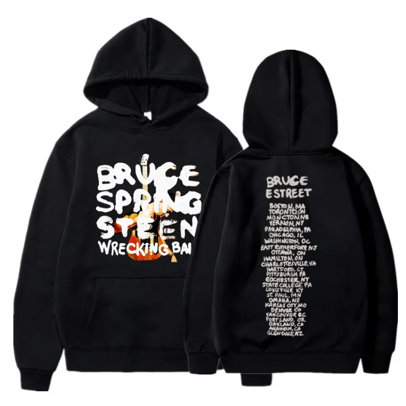 

Rock Singer Bruce Springsteen Wrecking Ball Tour Hoodies Men Women Clothes Fashion Vintage Oversized Sweatshirts Pullovers Male