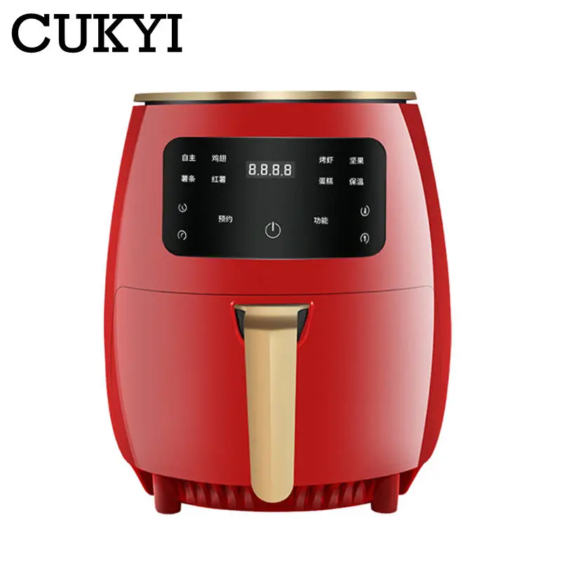 110V 220V Multifunctional Electric Deep Fryer Smart Touch Panel 4.5L Single Tank Smokeless French fries Chicken Frying Machine