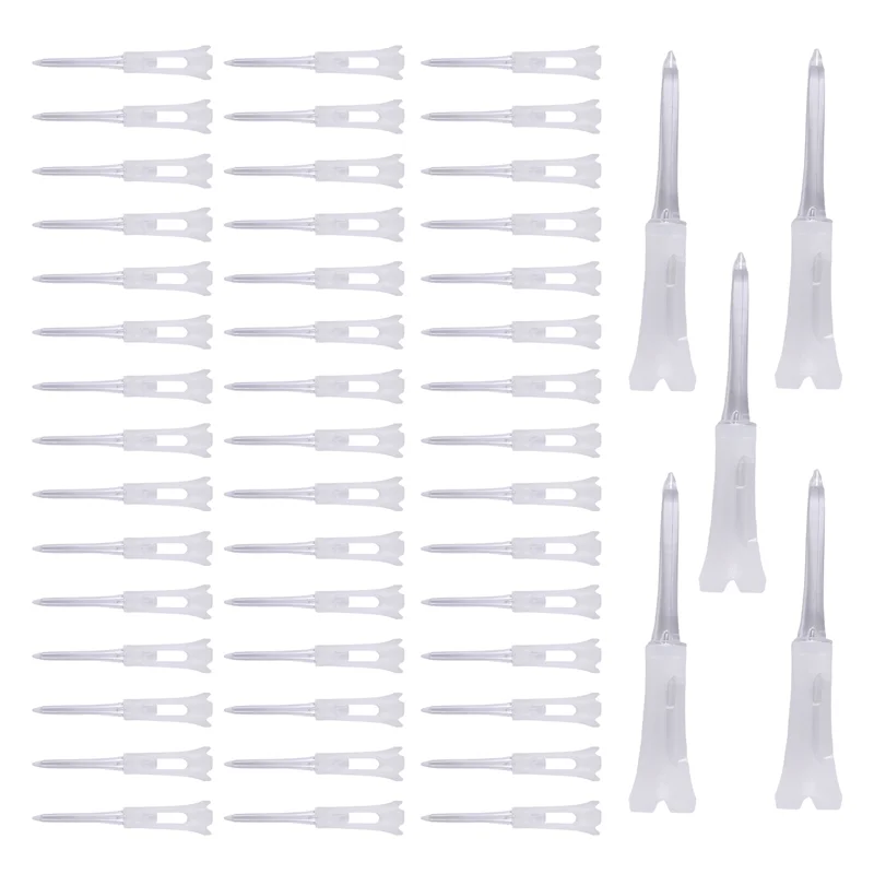 

AU-50Pcs Golf Tee Double Layer Plastic Ball Tee Soft Low Resistance Golf Seat Golf Training Tool