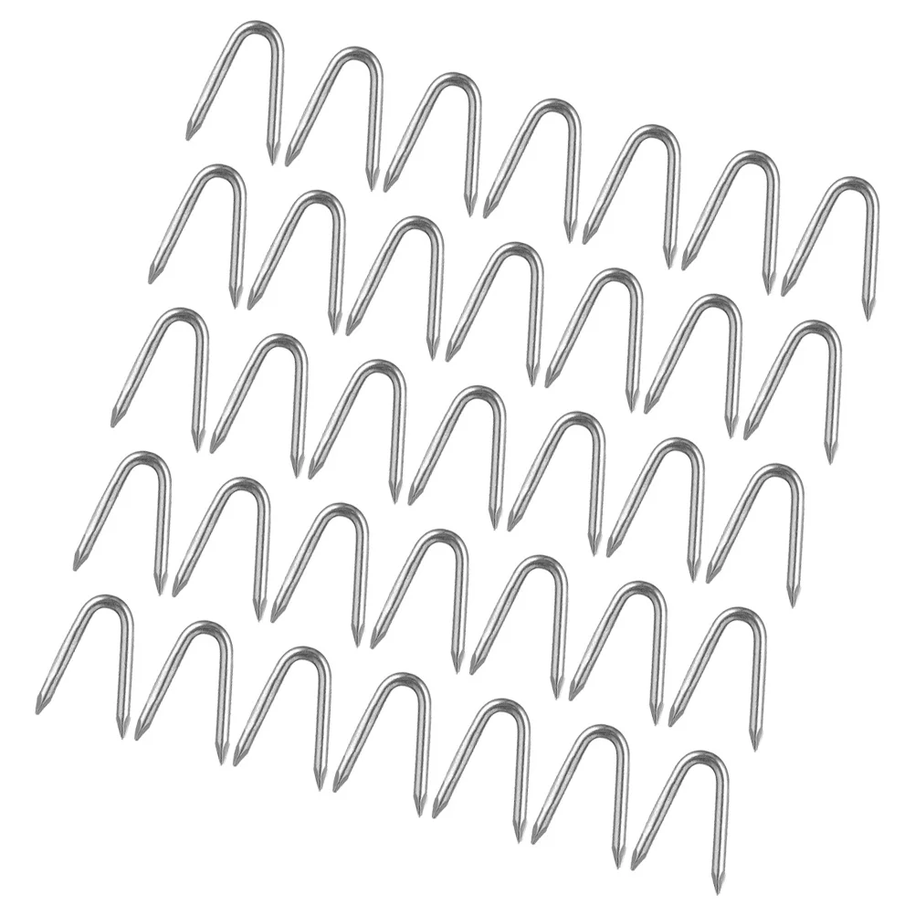 140 قطعة سياج على شكل حرف U ستابلز حديدية شديدة التحمل حديقة U نوع لسياج الأسلاك سرير الزهور U سياج تأمين ستابلز #5