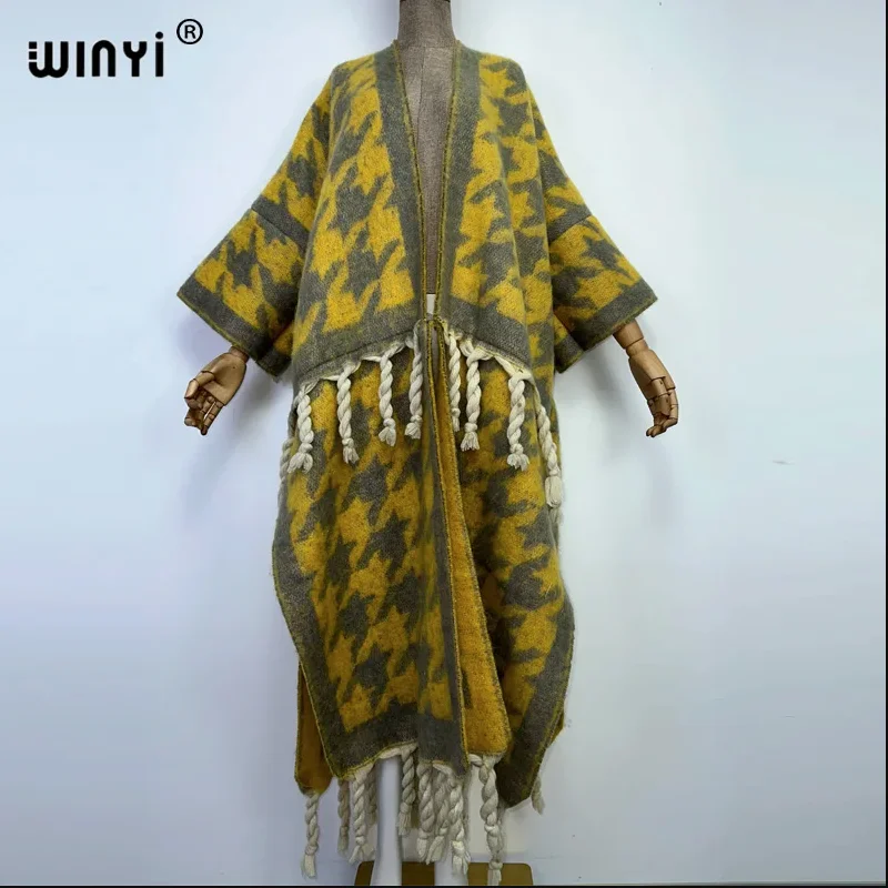 سترة شتوية نسائية شتوية من WINYI عباية دبي معطف فاخر فضفاض معطف نسائي شتوي ملابس خارجية طويلة فستان بالطو