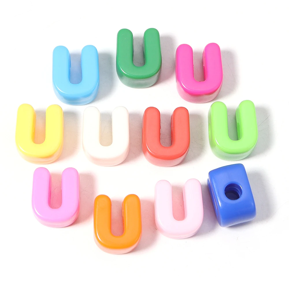10 Stück Acrylperlen mit großem Loch, 26 englische Alphabet-Buchstabenperlen für Früherziehung, für DIY-Schmuck, Schlüsselanhänger, Lanyard-Zubehör – Detail 28