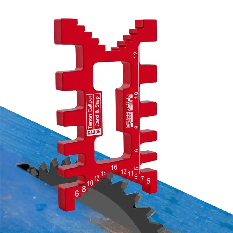 AT05-Aluminum Dovetail Jig Precision Tenon Gaps Gauge Woodworking Tenon Caliper Table Saw Depth Gauge Height Measuring