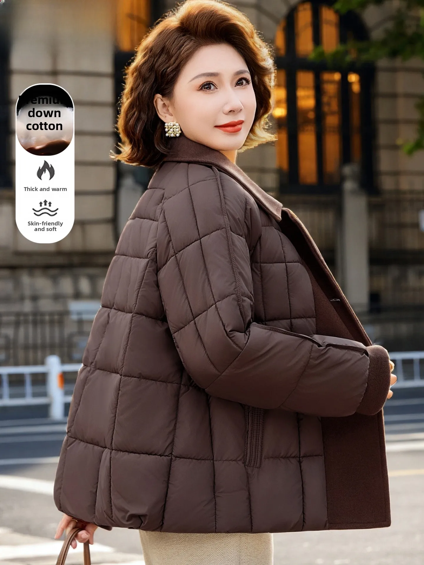 

Young Mom Winter Jacket Lightweight Warm Cotton Padded Coat for Middle-Aged And Elderly Women Fashionable Standard Size Loose...