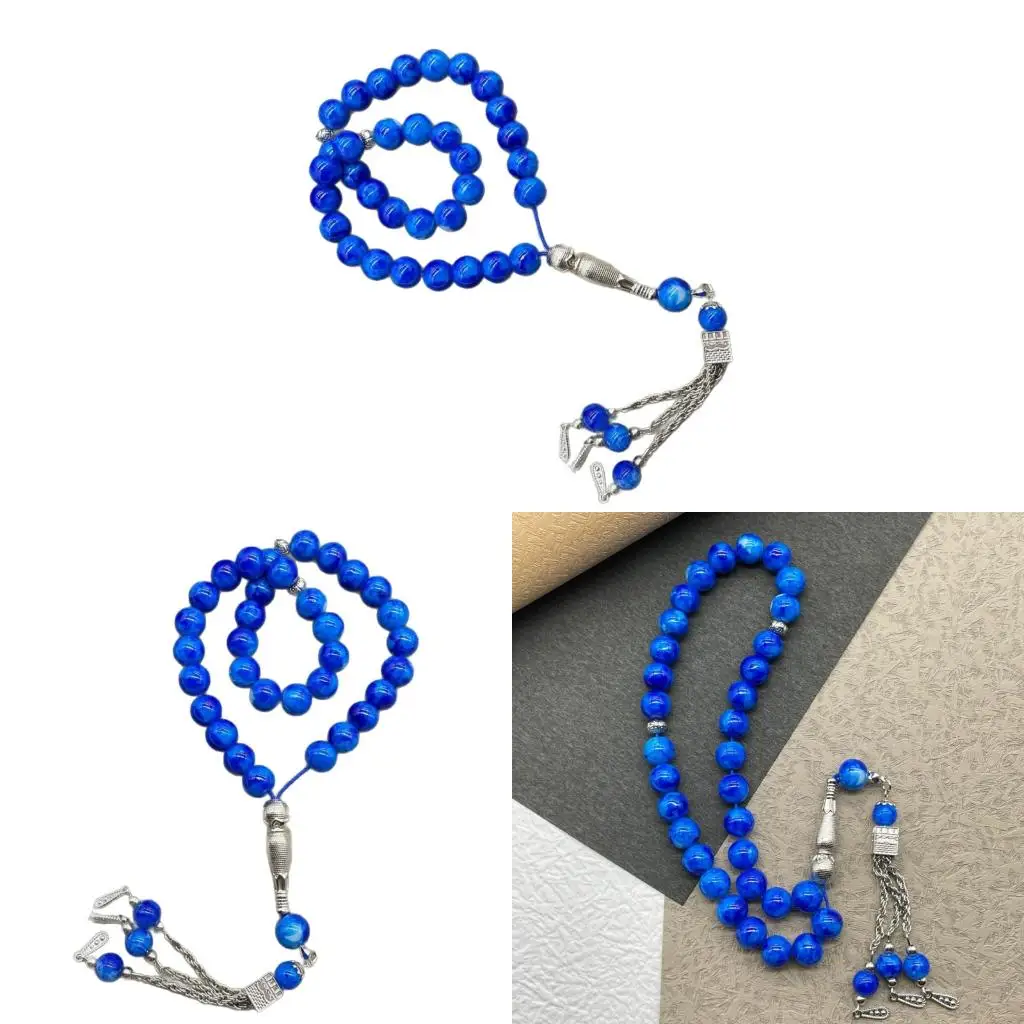  Glass 33 Prayer Bead Strand Religious Jewelry Unisex Design Rosary Bracelet