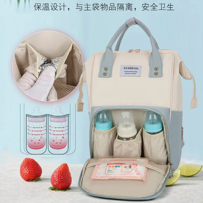 Mommy Diaper Bags Baby Stroller Hanging Bag Mother Large Capacity Nappy Backpacks with Changing Mat Convenient Baby Nursing Bags