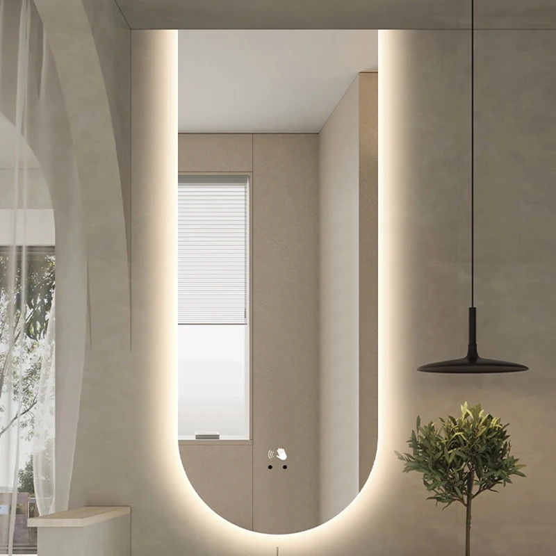 Mirror With Light Makeup Mirrors Shower Bathroom Hand 360 Led Room Shaving Big Vanity Makeup  Accessories Espelho Dressing Wall