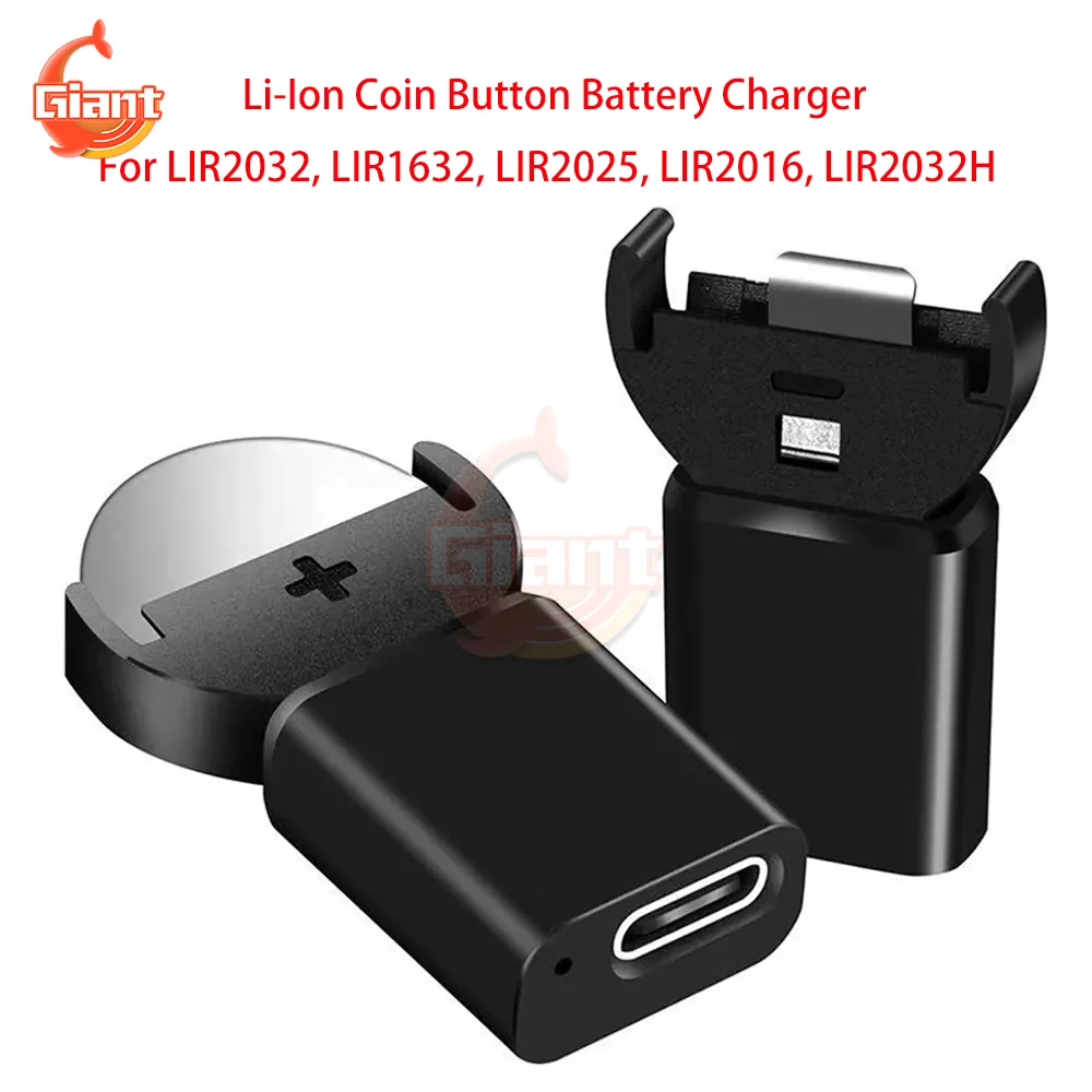 Mini Battery Charger USB Type-C Interface Power Charger Multiple Protection Rechargeable Li-Ion Coin Button Cells Charger