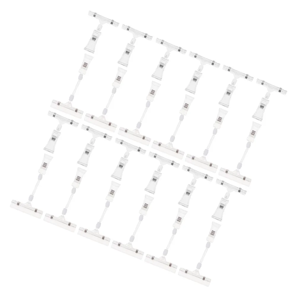 

50pcs Rotatable Advertising Clips Clear Display Holders Double Sided Price Tags Exhibitions Tag Holders