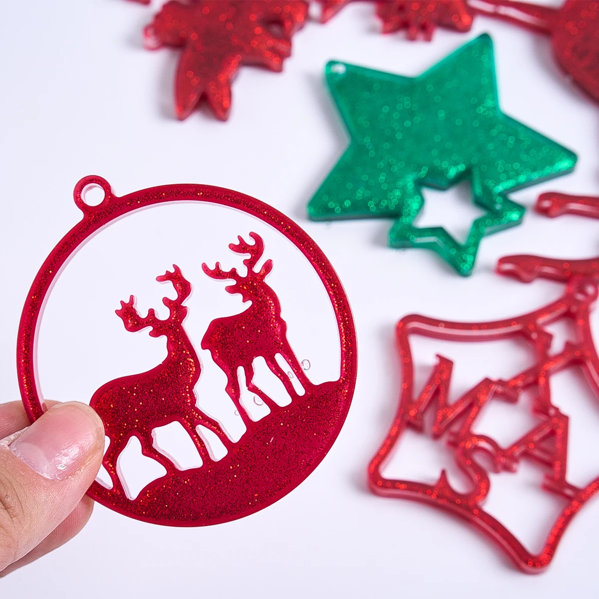 DIY Runde Anhänger Silikon Form Handgemachte Weihnachtsbaum Ornamente UV Epoxidharz Formen Hause Dekoration Handwerk Geschenk Ornamente